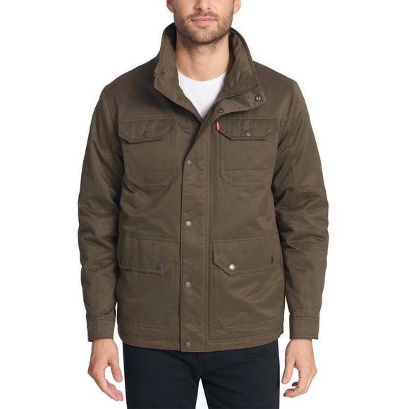 levi's mens field jacket olive night